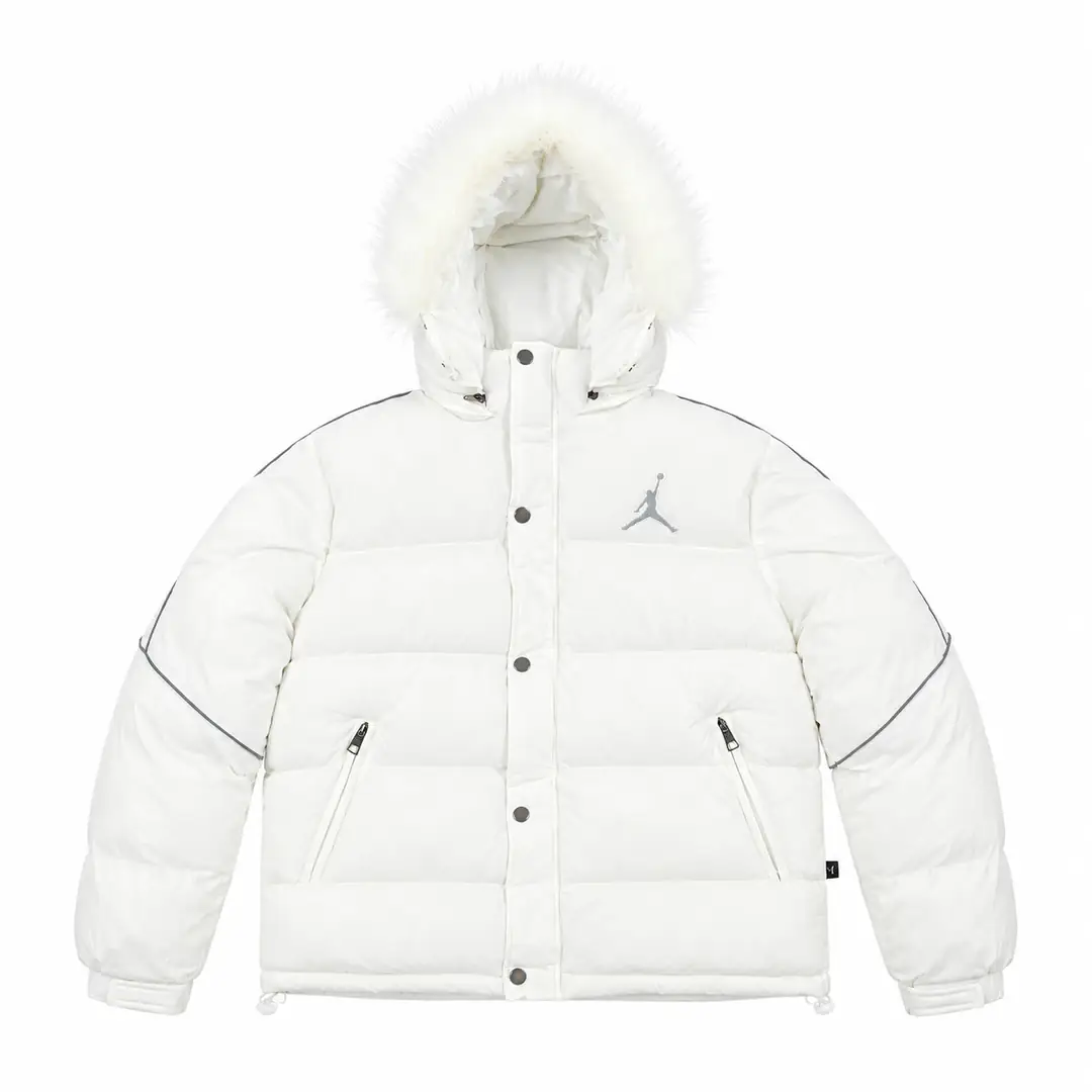 Jordan x Supreme puffer jacket white 1/3