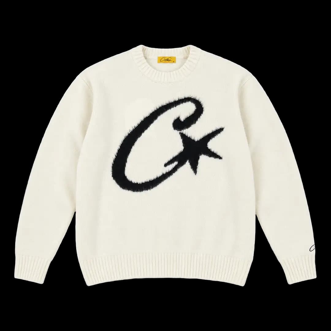 Corteiz C Star sweater white