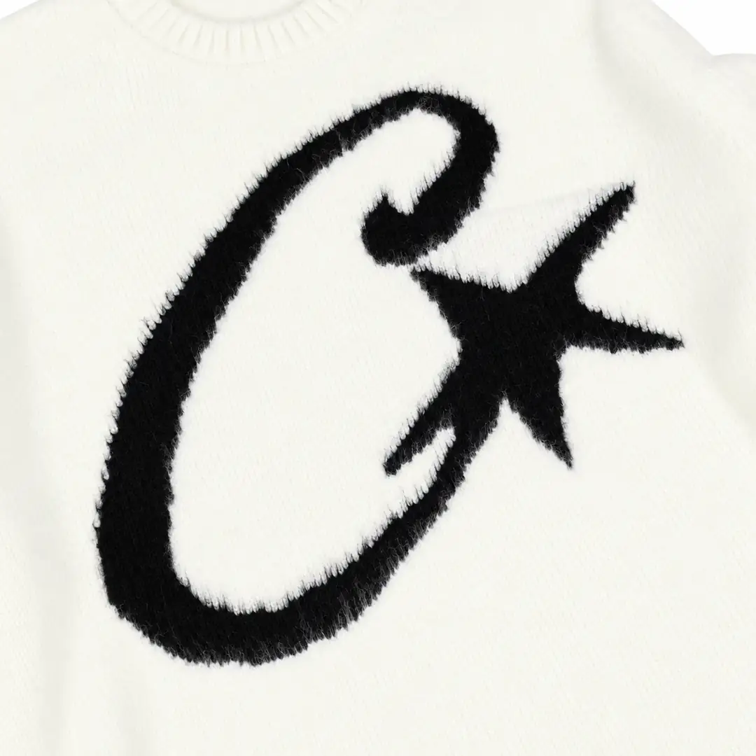 Corteiz C Star sweater white 2/3