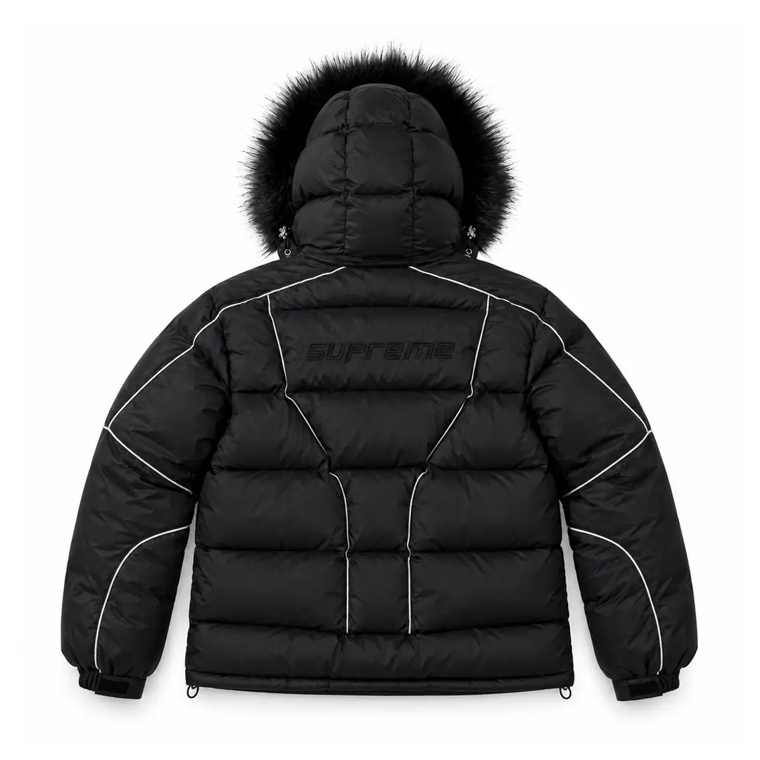 Jordan x Supreme puffer jacket black 2/3