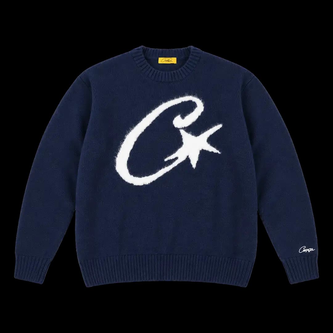 Corteiz C Star sweater navy