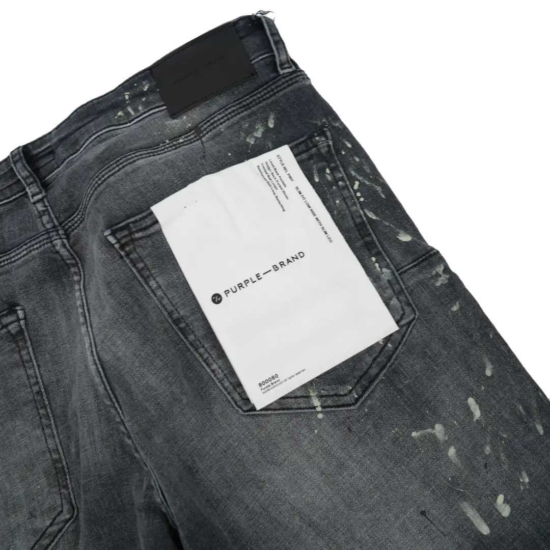 Purple Brand paint splatter jeans charcoal 3/3