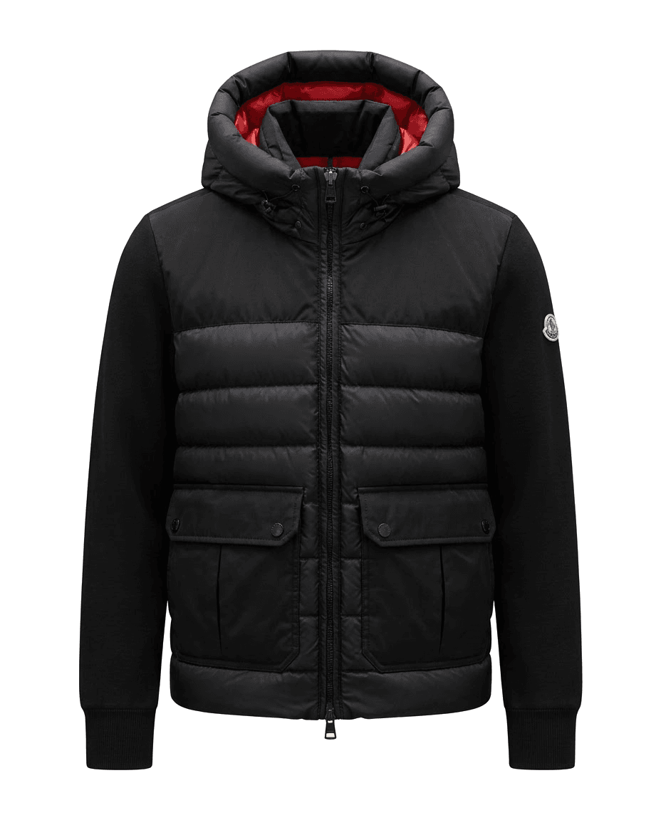 Moncler hybrid puffer jacket black 1/1