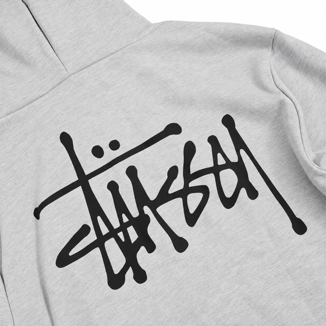 Stussy zip hoodie grey 3/3