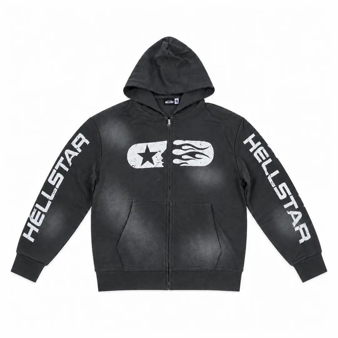 Hellstar zip hoodie charcoal