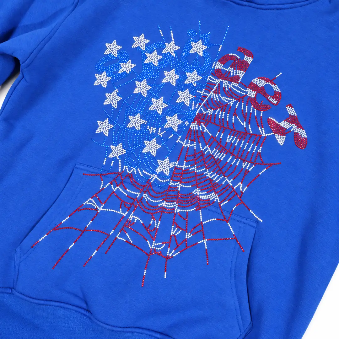 Sp5der Stars hoodie blue 2/3